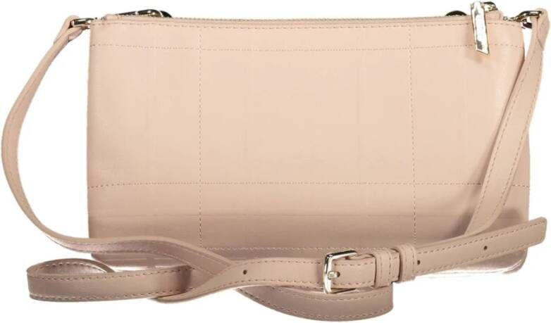 Calvin Klein Roze Polyester Handtas met Verstelbare Schouderband Roze Dames