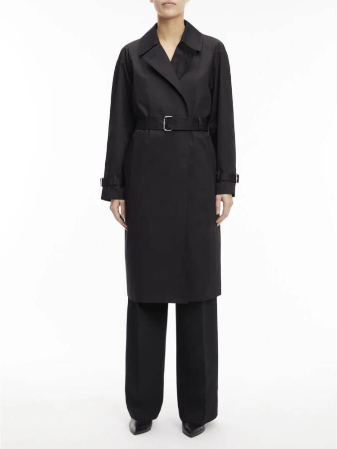Calvin Klein Single-Breasted Coats Zwart Dames