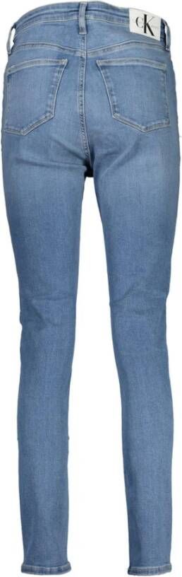 Calvin Klein Skinny Jeans met Logo Detail van Gerecycled Katoen Blauw Dames