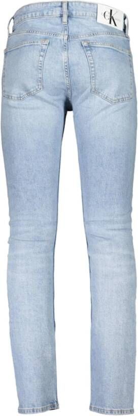 Calvin Klein Slim Fit Jeans met Logo Detail Blauw Heren