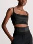 Calvin Klein Zwart Satijnen Korset Crop Top Black Dames - Thumbnail 1