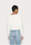 Calvin Klein Lichtgewicht Ribgebreide Sweatshirt Beige Dames - Thumbnail 4