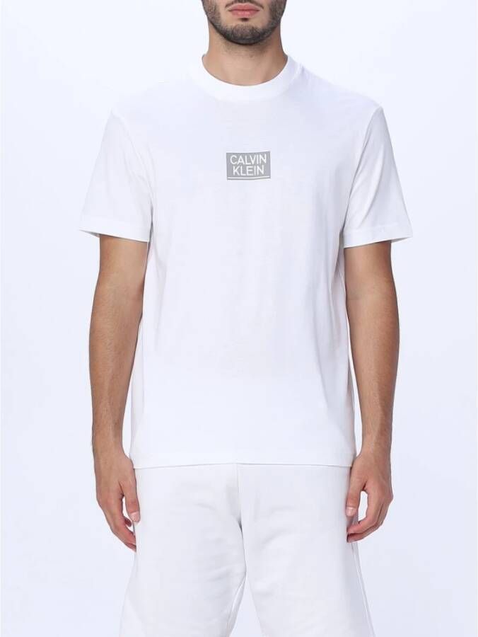 Calvin Klein T-Shirt- CK S S Gloss Stencil Logo Wit Heren