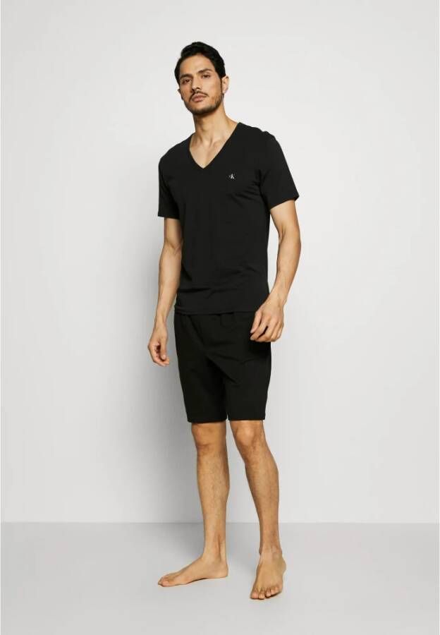 Calvin Klein V-Hals T-Shirt 2-Pack Black Heren
