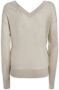 Calvin Klein V-neck Knitwear Beige Dames - Thumbnail 2