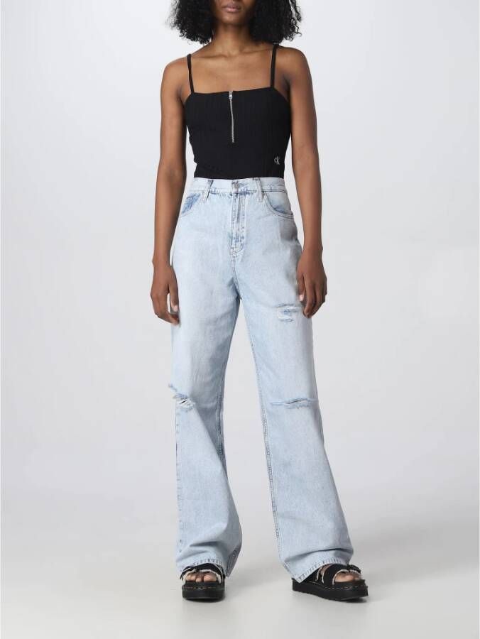 Calvin Klein Wide Jeans Blauw Dames