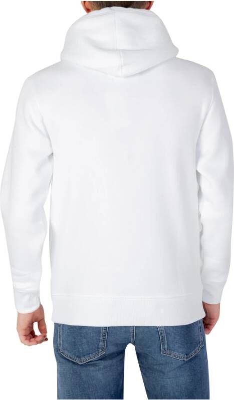 Calvin Klein Witte Monogram Logo Hoodie Truien Wit Heren