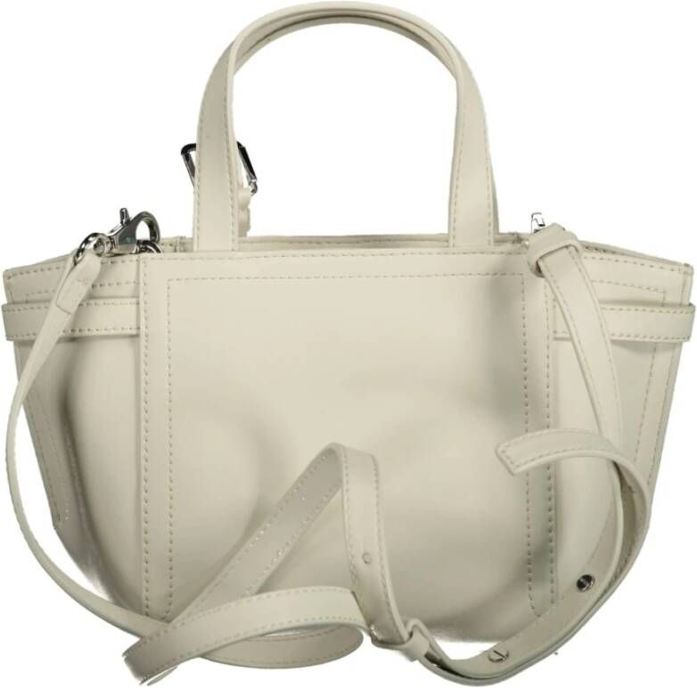 Calvin Klein Witte Polyester Handtas met Verstelbare Band Wit Dames