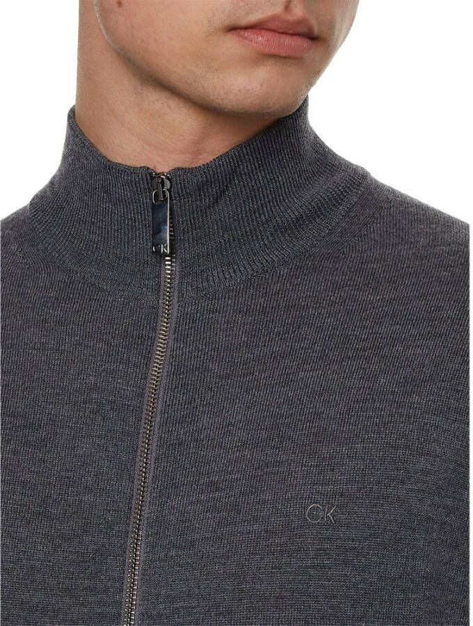 Calvin Klein Sweater met rits Grijs Heren