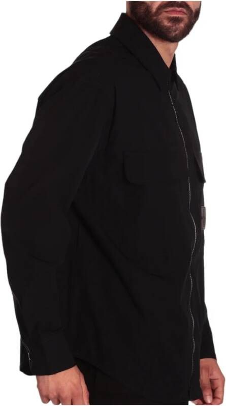 Calvin Klein Zwart Logo Overshirt Zwart Heren