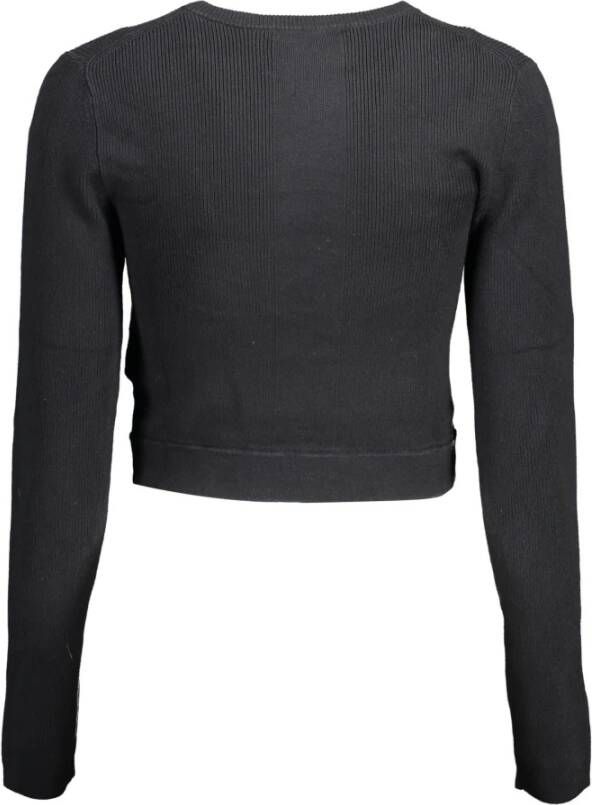 Calvin Klein Zwarte elastane trui met logo Zwart Dames
