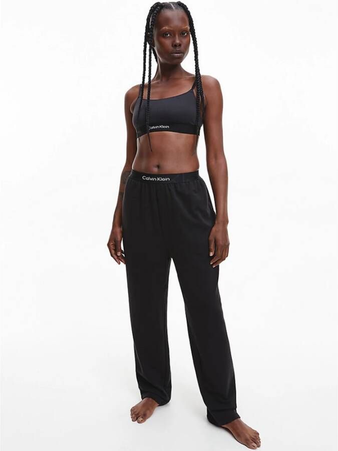 Calvin Klein Zwarte elastische taille pyjamabroek Zwart Dames