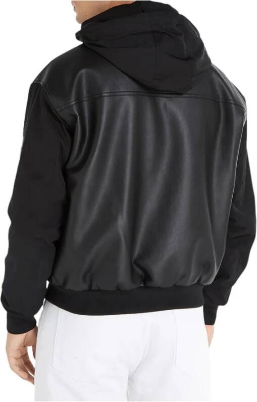 Calvin Klein Zwarte jas met capuchon en sweatshirtmouwen Zwart Heren