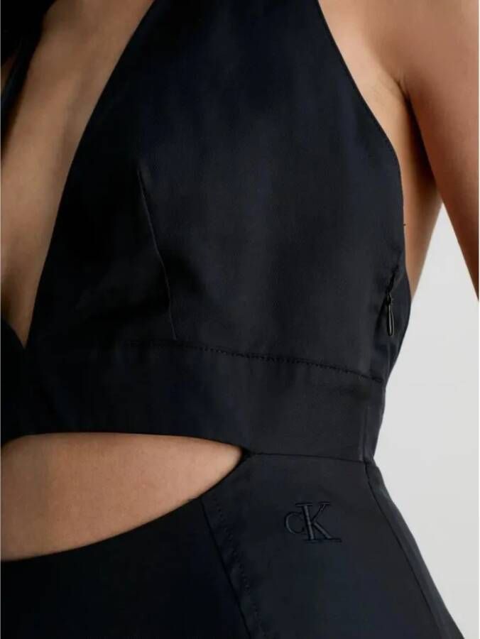 Calvin Klein Zwarte jurk met open rug en band Black Dames