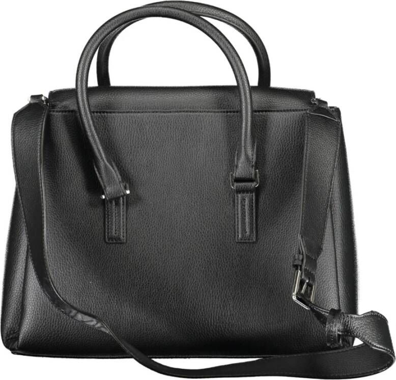 Calvin Klein Zwarte polyester handtas met meerdere compartimenten Zwart Dames