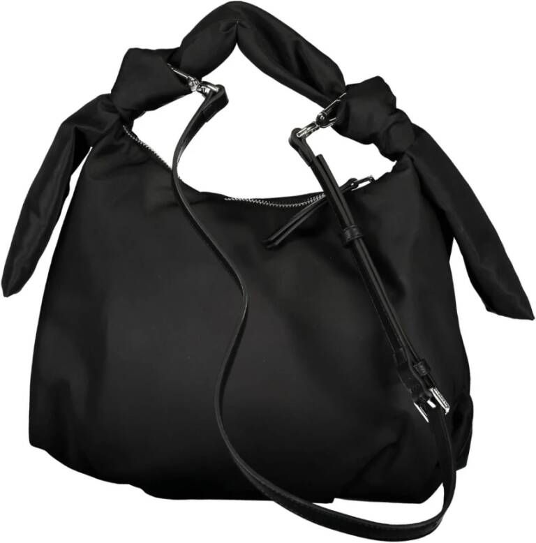 Calvin Klein Zwarte Polyester Handtas met Verstelbare Band Zwart Dames
