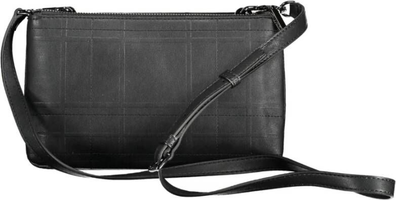 Calvin Klein Zwarte Polyester Handtas met Verstelbare Schouderband Zwart Dames