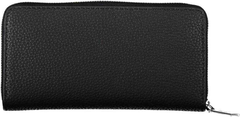 Calvin Klein Zwarte Polyester Portemonnee met Meerdere Compartimenten Zwart Dames