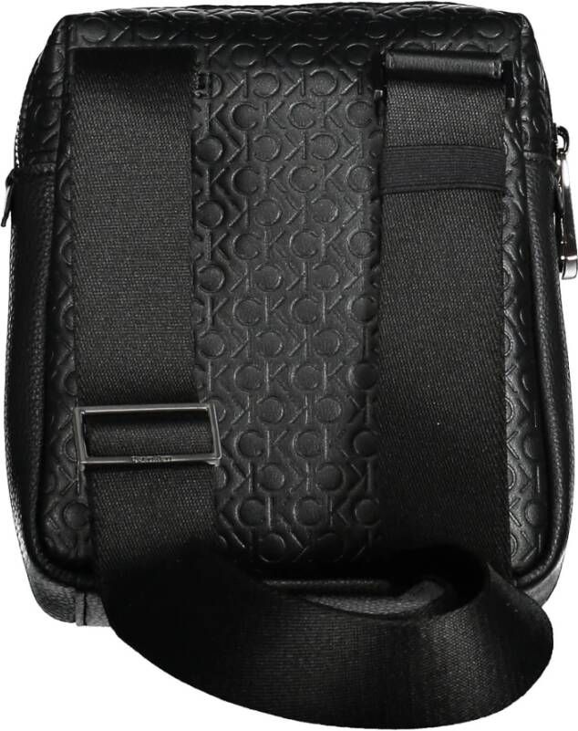 Calvin Klein Zwarte Polyester Schoudertas met Verstelbare Band Zwart Unisex