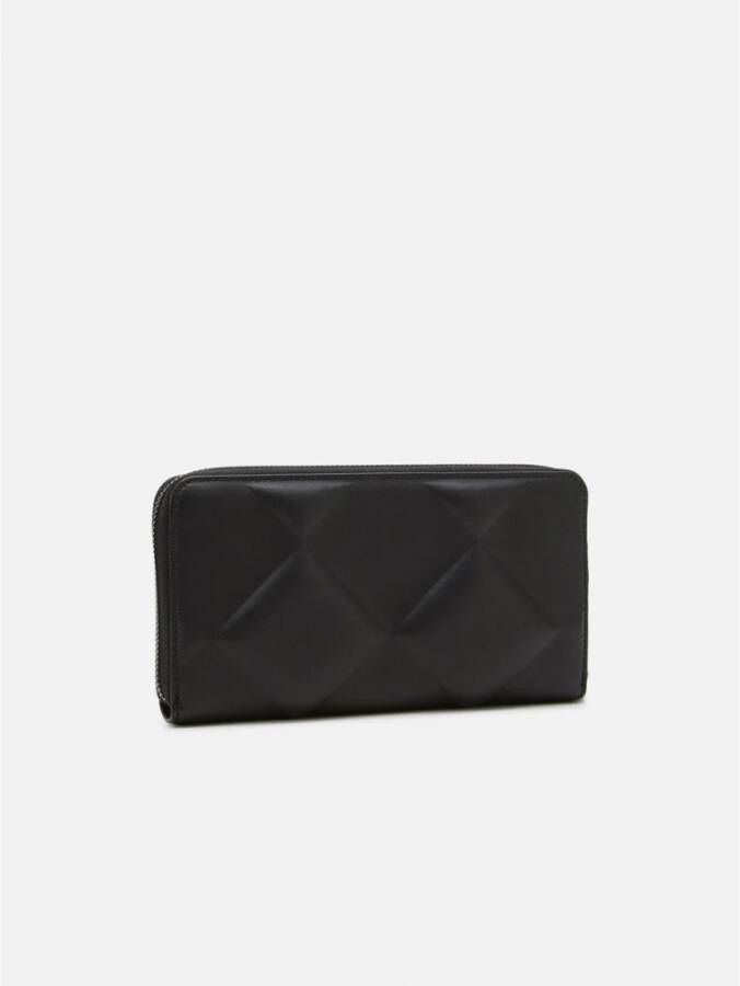 Calvin Klein Zwarte Quilt Za Portemonnee voor Dames Zwart Dames