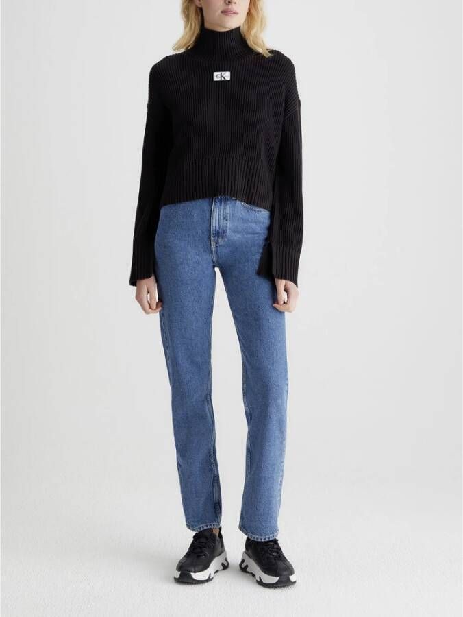Calvin Klein Zwarte Sweaters Korte Pullover Zwart Dames