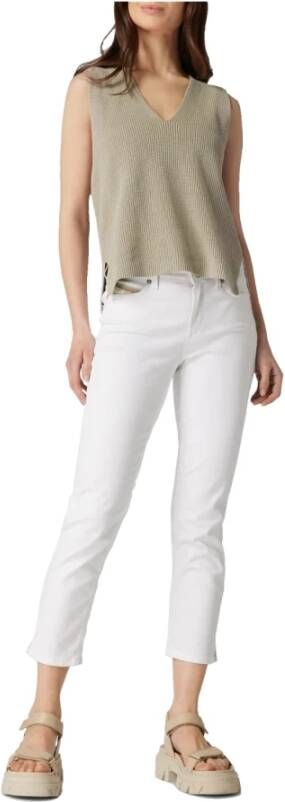 CAMBIO Slim Fit Cropped Jeans White Dames