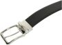Canali Zwarte riem van generfd leer met gegraveerd logo Zwart Heren - Thumbnail 2