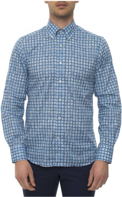 Canali Normaal Overhemd Blauw Heren