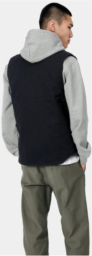 Carhartt WIP Canvas Vest met Rits Black Heren