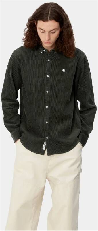 Carhartt WIP Donkergroene Madison Cord Overhemd Groen Heren