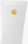 Carhartt WIP Witte Chase Socks met Gouden Logo White Heren - Thumbnail 4