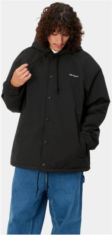 Carhartt WIP Zwarte Hooded Coach Jas Zwart Heren