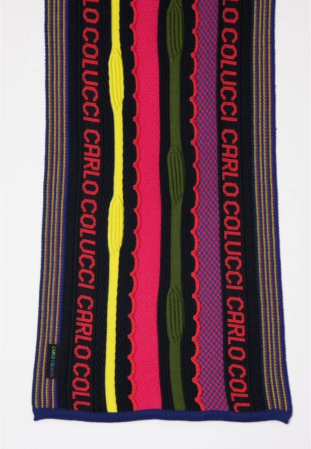 carlo colucci Kleurrijke breien sjaal kararrillo Blauw Heren