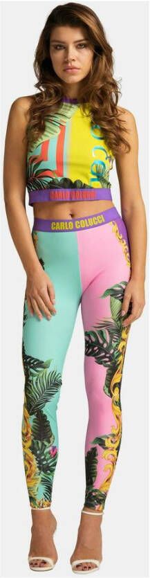 carlo colucci Kleurrijke geprinte leggings cupani Groen Dames
