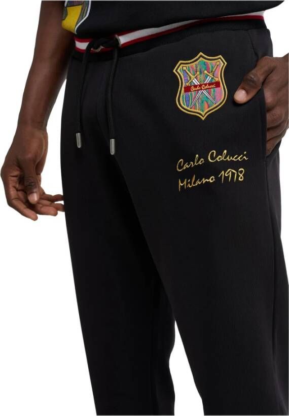 carlo colucci Dangl College-Style Sweatpants Black Heren