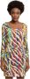Carlo colucci Stijlvol Alloverprint Jurk Meerkleurig Dames - Thumbnail 2