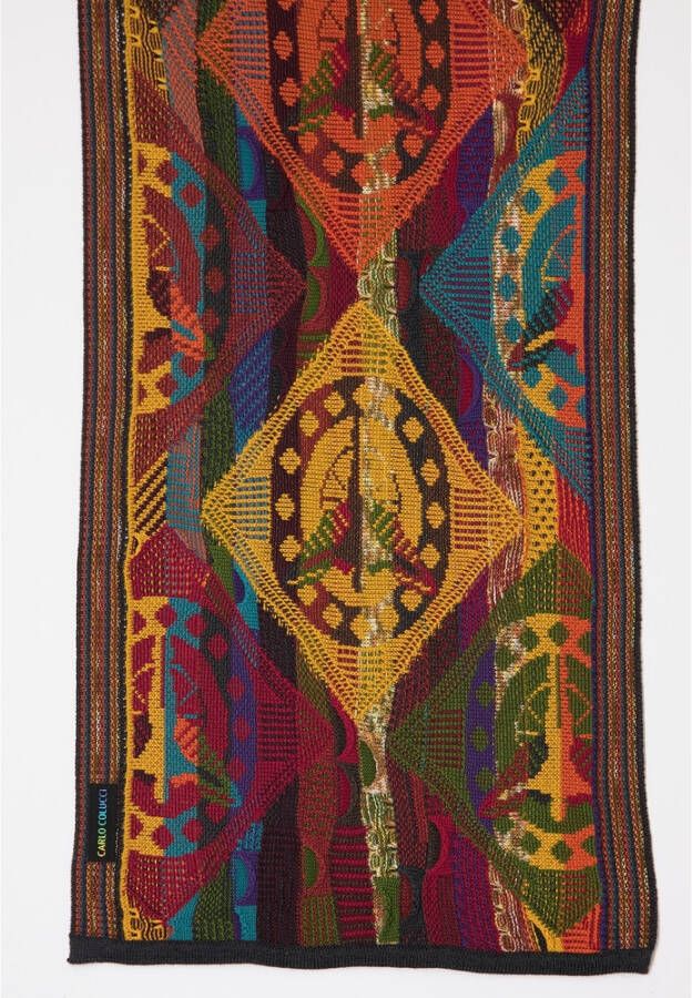 carlo colucci Kleurrijke breien sjaal antraciet-gekleurde carrossa Grijs Heren