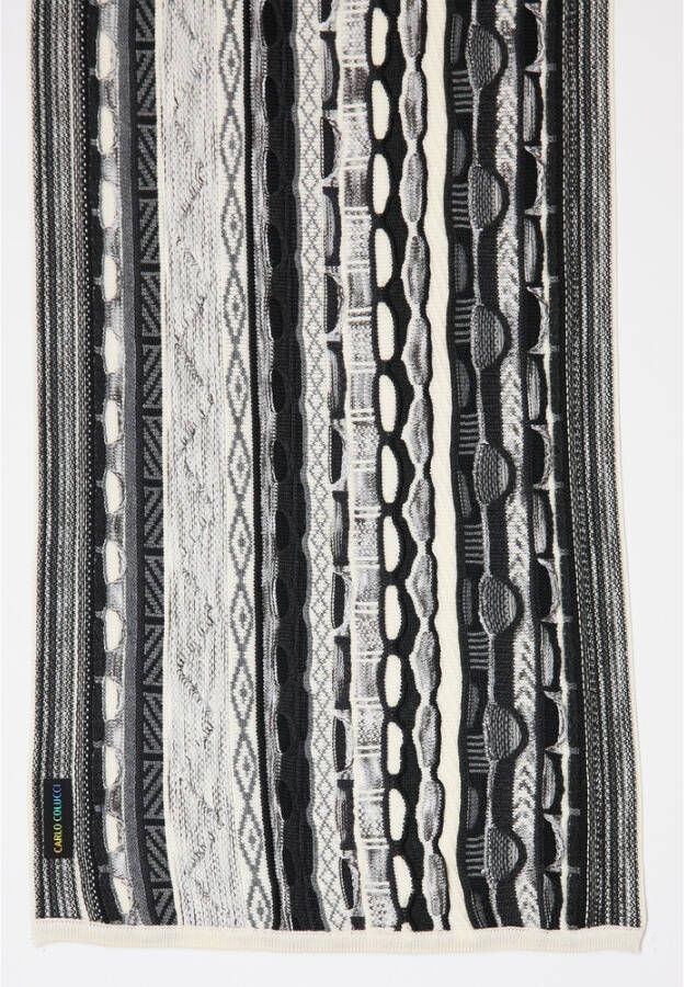 carlo colucci Kleurrijke breien sjaal witgekleurde auto`saniga Grijs Heren