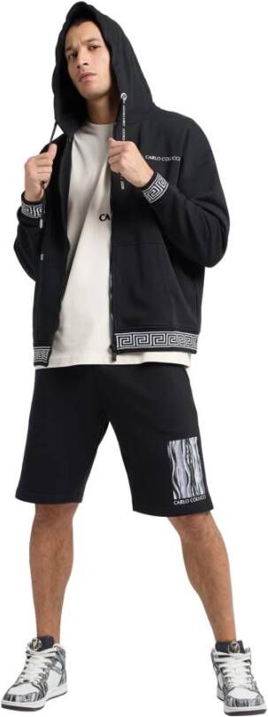 Carlo colucci Gebreide Verhaal Hoody Black Heren