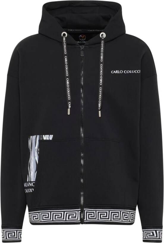 carlo colucci Gebreide Verhaal Hoody Black Heren