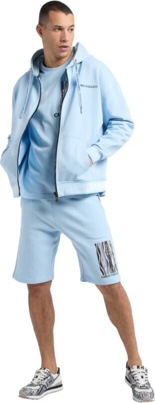 carlo colucci Gebreide Verhaal Hoody Blue Heren