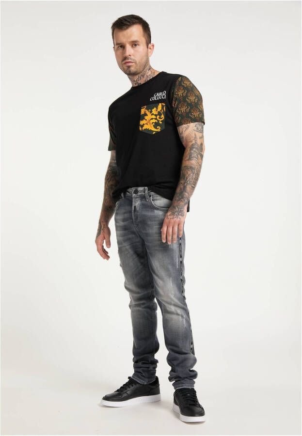 carlo colucci Jeans met gebruikte wasbeurt en speechopiping cecchetto Grijs Heren