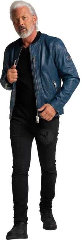 carlo colucci Leather Jackets Blauw Heren