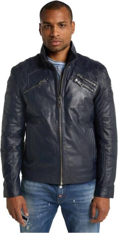 carlo colucci Leather Jackets Blauw Heren