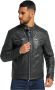 Carlo colucci Heren Biker Leren Jas met Kleurrijke Logoprint Centofanti Gray Heren - Thumbnail 2