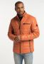 Carlo colucci Gewatteerde Heren Leren Jas Gulf Orange Heren - Thumbnail 2