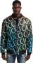 Carlo colucci Kleurrijke Logo Lederen Blouson Black Heren - Thumbnail 2