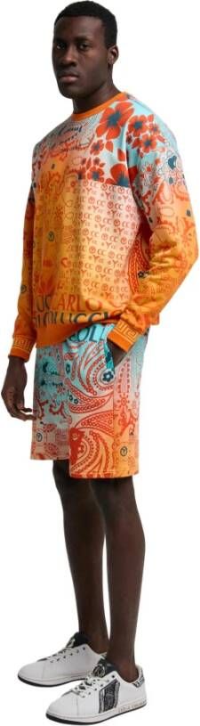 carlo colucci Bandana Oversize Sweatshirt De Chirico Orange Heren
