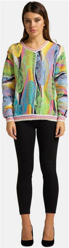 carlo colucci Trui met v-neckline Blauw Dames