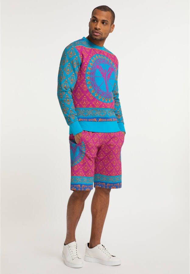 carlo colucci Sweatshort MIT Logo Clement Blauw Heren